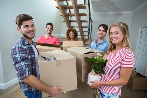 Careful moving of furniture from a Knightsbridge townhouse or apartment building