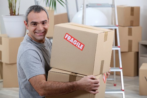 Customer confirming a moving service booking