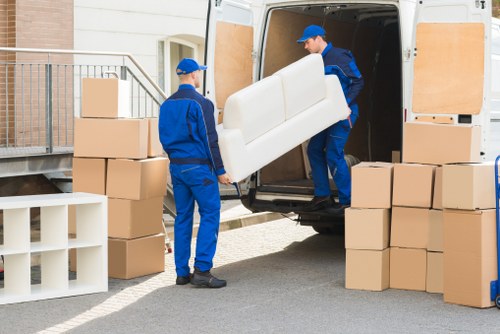 Organised unpacking of household items after a move