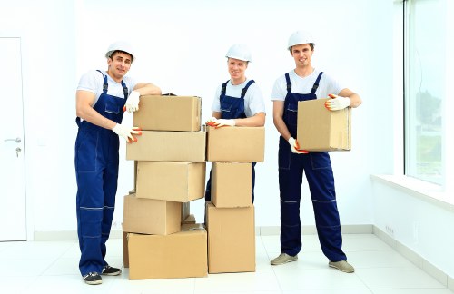 Packed household items ready for a move in Knightsbridge