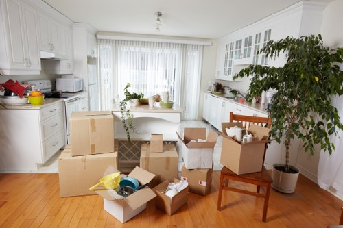Packed student belongings ready for a local move in Knightsbridge