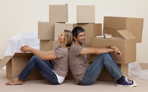 Professional movers handling a Knightsbridge property move with care