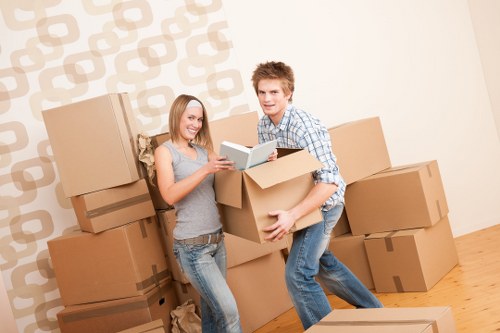 Packed boxes and furniture ready for careful removals in Knightsbridge