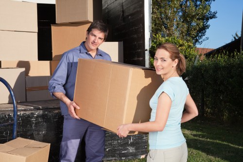 Local team collecting unwanted furniture from a Knightsbridge apartment building