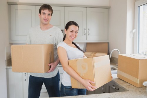 Careful loading for a commercial relocation on a Knightsbridge street